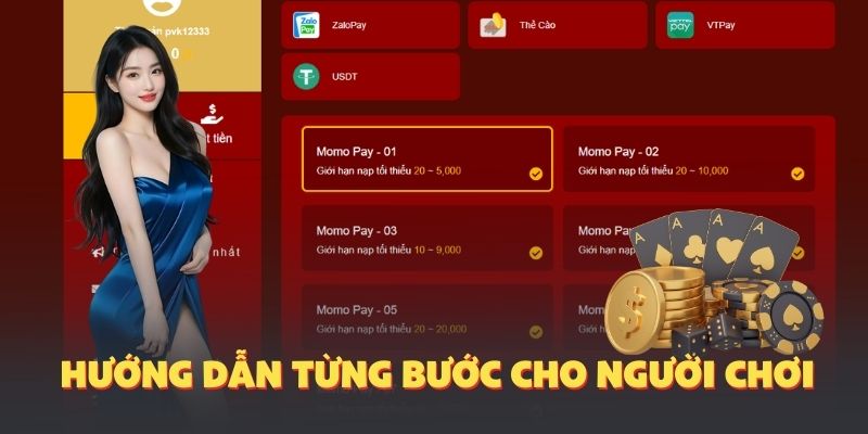 Hướng dẫn từng bước cho người chơi khi thực hiện nạp tiền 98Win